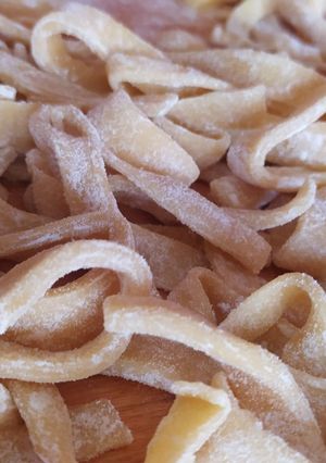 Una foto de Fideos caseros al huevo