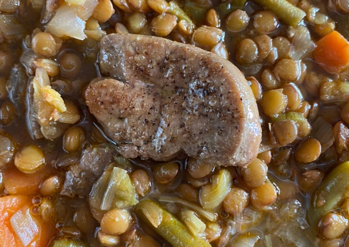 Lentejas con foie
