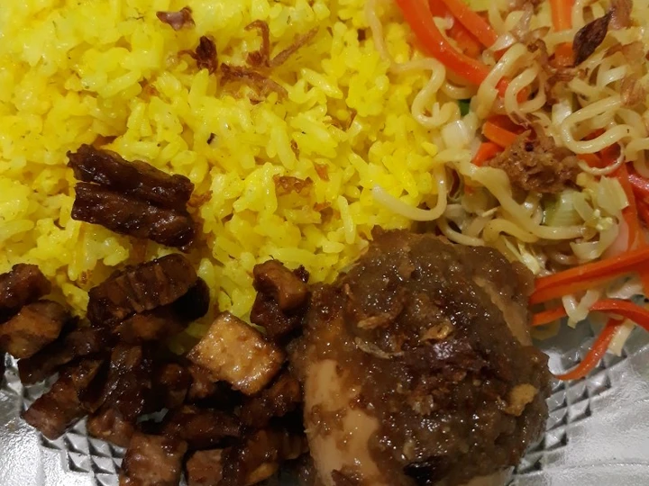 Cara Mudah Membuat Resep Nasi Kuning Rice Cooker Lauk Semur Telur yang Lezat Anti Ribet, Bikin Ngiler