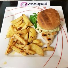 A picture of My Grilled Chicken on Burger Buns with my secret sauce. 😁.