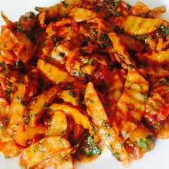 A picture of Homemade chips masala.