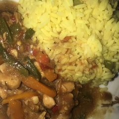 A picture of Rice with chicken X vegetable stirfry #ramadancontest.