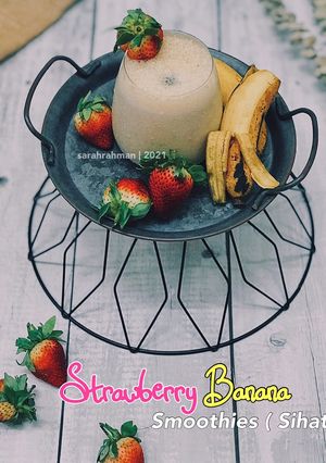 Gambar Strawberry Banana Smoothies (Sihat)