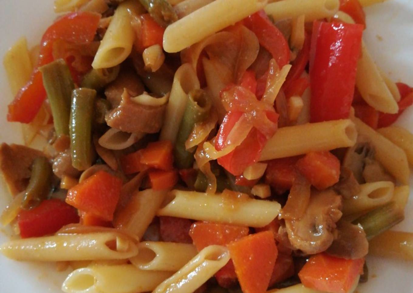 Macarrones a la jardinera