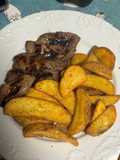 Bife de Alcatra com batata rústica na air fryer