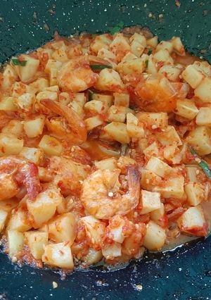 Foto resep Sambel kentang udang