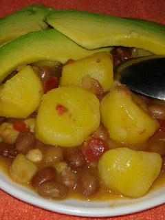 A picture of Githeri /potatoes.