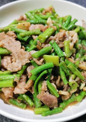 รูปของ ผัดถั่วฝักยาวหมูหมัก
