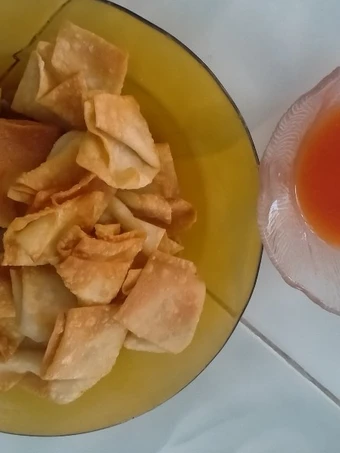 Cara Mudah Membuat Resep  Pangsit goreng isi Aci yang Lezat Sekali, Lezat