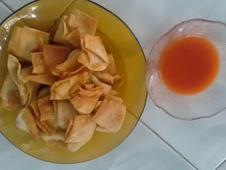 Cara Mudah Membuat Resep  Pangsit goreng isi Aci yang Lezat Sekali, Lezat