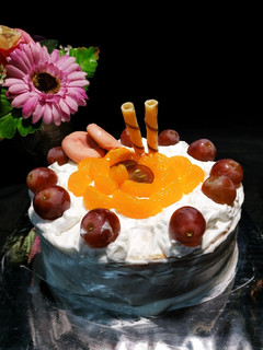 Foto resep Vanilla Fruit Cake (With Mandarin Orange)