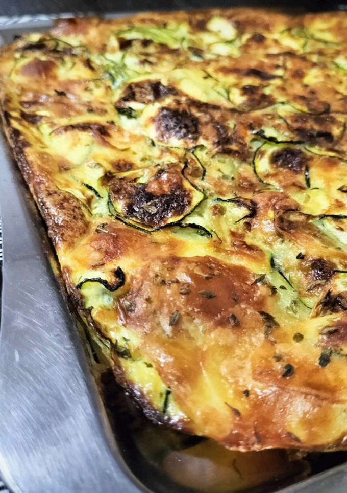 Una foto de "Focaccia" de calabacín