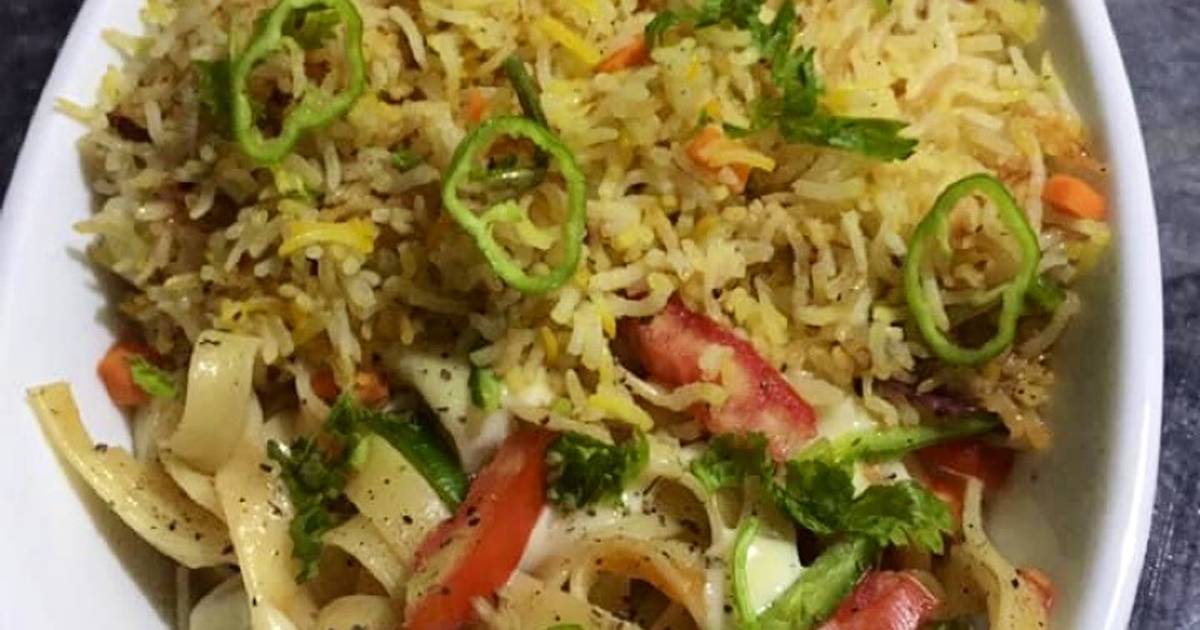 Egg fried rice with vegetables manchurian Recipe by Sami Saqib - Cookpad