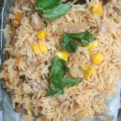 A picture of Steamed Sweet Corn Veg Pulao.