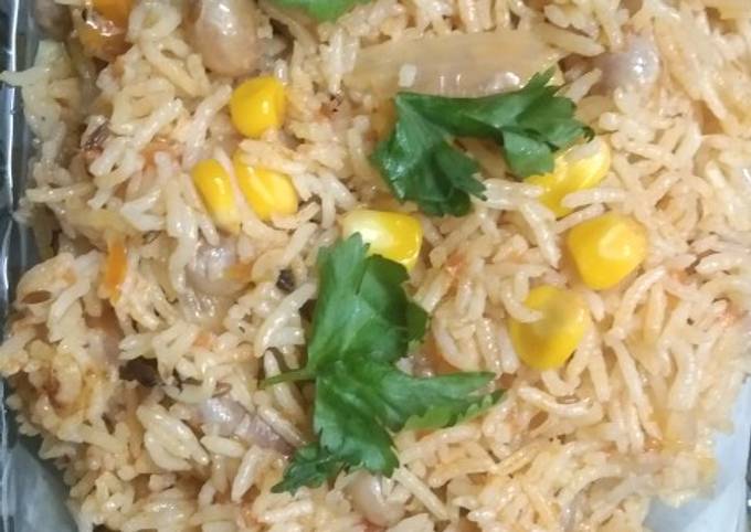 Steamed Sweet Corn Veg Pulao