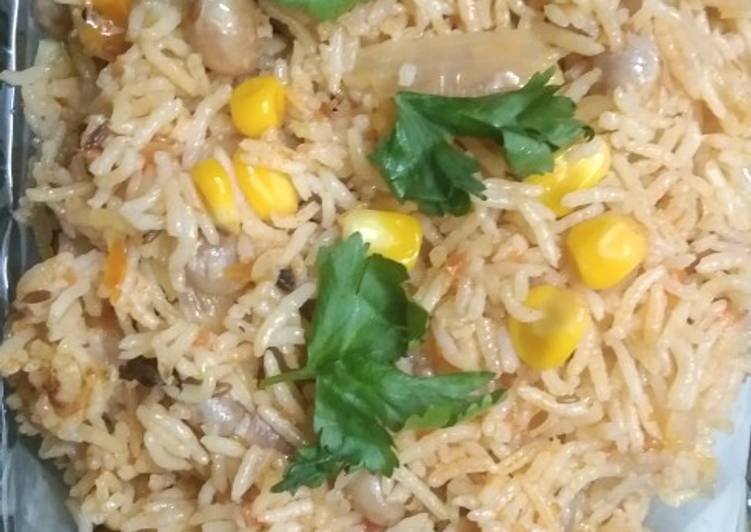 Steamed Sweet Corn Veg Pulao