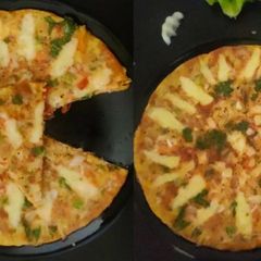 A picture of Cheesy tawa pizza.