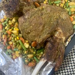 A picture of Mutton leg with 7up marinade.