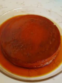 Una foto de Flan tradicional en olla express