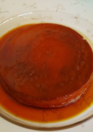 Una foto de Flan tradicional en olla express
