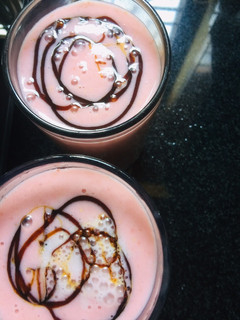 A picture of Banana strawberry smoothie.