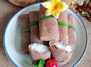 Foto resep Dadar Gulung Cokelat Isi Unti Kelapa