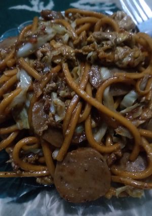 Foto resep Mie lidi goreng bakso simple