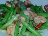 Tumis buncis dan udang
