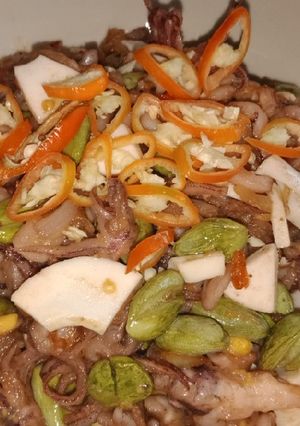 Foto resep Cumi pete Telur asin 🐙