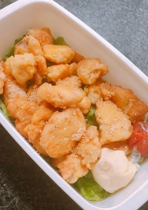 Hình của món Ức gà chiên bột.
