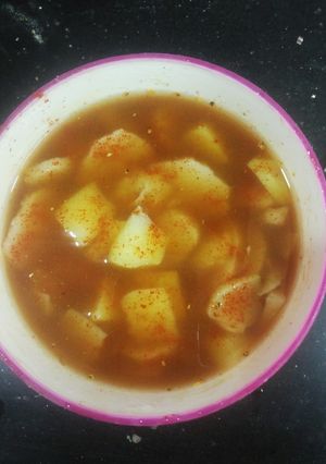 A picture of Aloo Kachalu khatai.