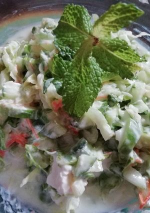 صورة لوصفة سلطه خيار وخس خفيفه🥒🥗