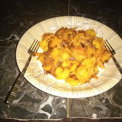 Fried potatoes omelette A picture of Fried potatoes omelette.