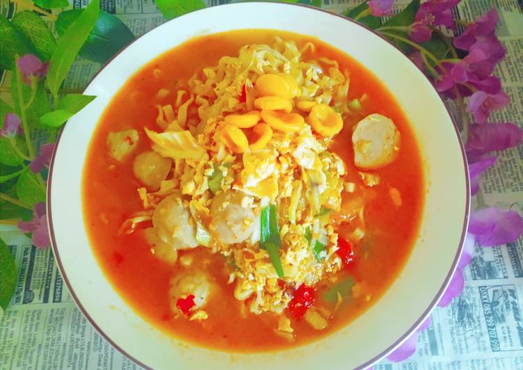 Mie pedas kuah setan