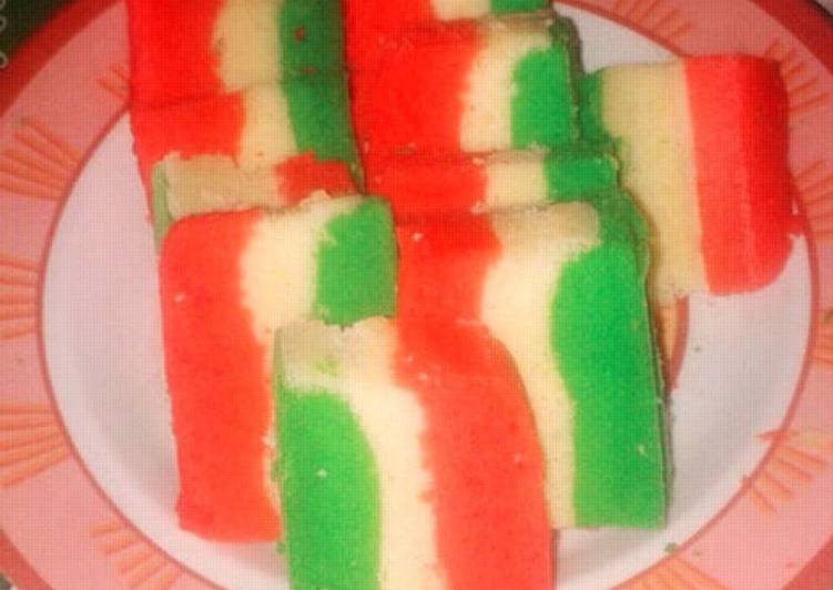 Cara Gampang Membuat Bolu Rainbow kukus ny. Liem Anti Gagal