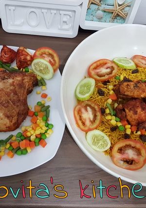 Foto resep Kabsah basmati dan ayam panggang arab