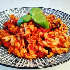 A picture of Salmon – Bacon – Pasta.