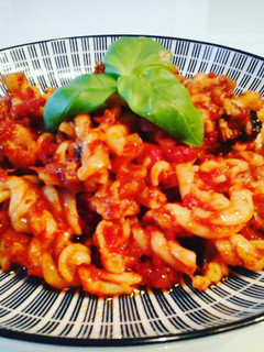 A picture of Salmon – Bacon – Pasta.