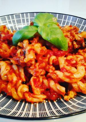 A picture of Salmon – Bacon – Pasta.