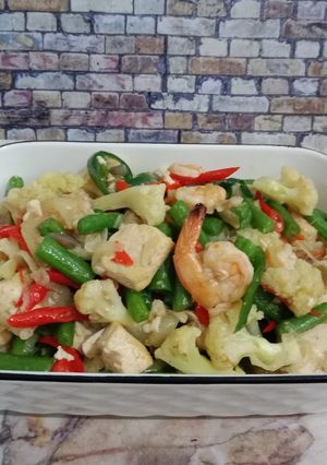 Foto resep Oseng buncis udang saos tiram