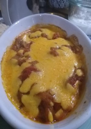 Une photo de Gratin aubergine au cheddar