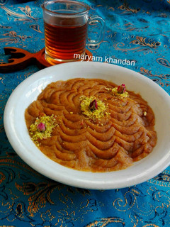 عکسی از دستور حلوا زعفرانی