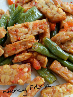 Foto resep Tumis kacang panjang & tempe balado
