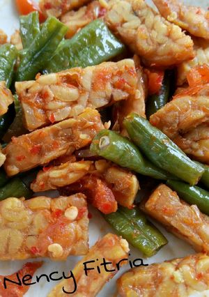 Foto resep Tumis kacang panjang & tempe balado