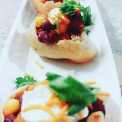 A picture of Mexican Beans Golgappa Shots.