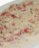 Ensalada de atún con mayonesa y crema