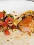 Tortelette (mezcla de Tortilla y Omelette) de camarones con puerro y portobellos