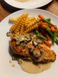 Chicken steak with mushroom sauce *panggang teflon
