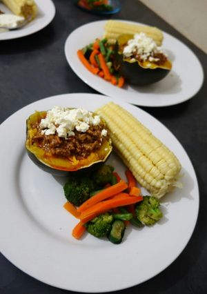 A picture of Stuffed gem squash.