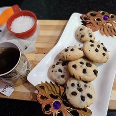 A picture of Eggless chocolate stuffed cookies.